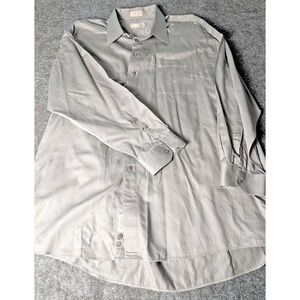 Dillard's Murano Men's Dress Shirt Gray Long Sleeve 50's Singles Sateen 18.5-37